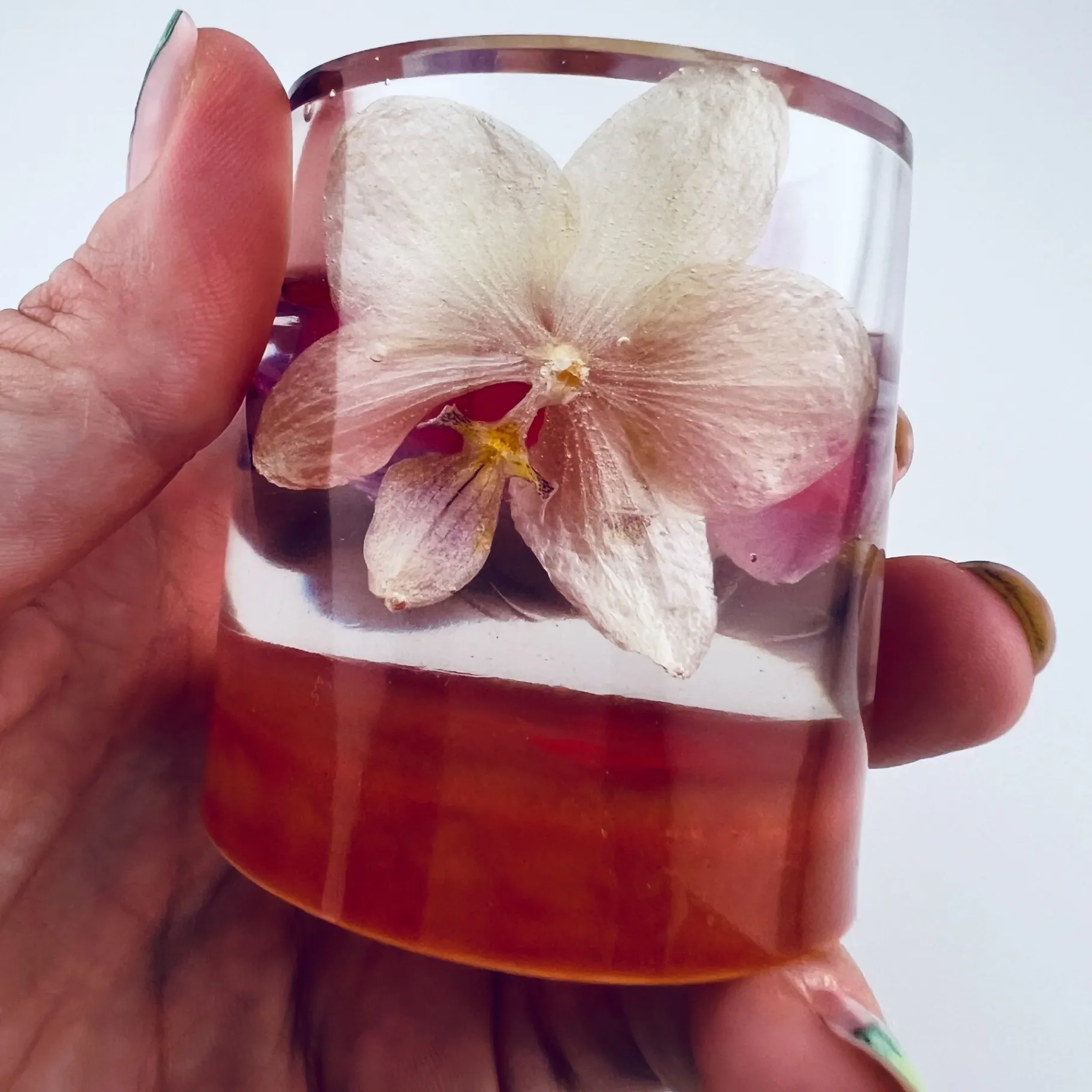 Svícen, pryskyřice,střední, orchideje, růžová 5